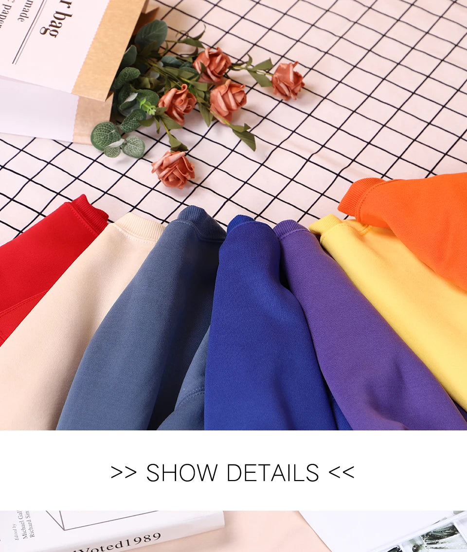 Plush Fleece Sweatshirt – Cozy Cotton Hoodie for Fall & Winter