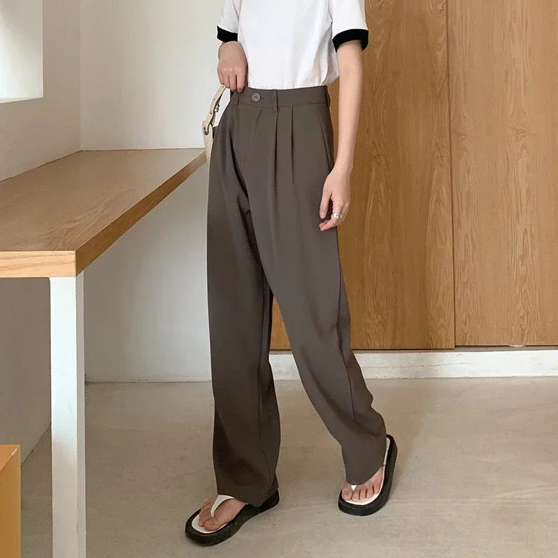 Women’s High-Waist Office Pants – HELIAR Elegant Black Straight-Leg Trousers