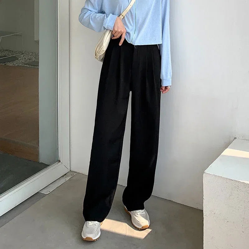 Women’s High-Waist Office Pants – HELIAR Elegant Black Straight-Leg Trousers