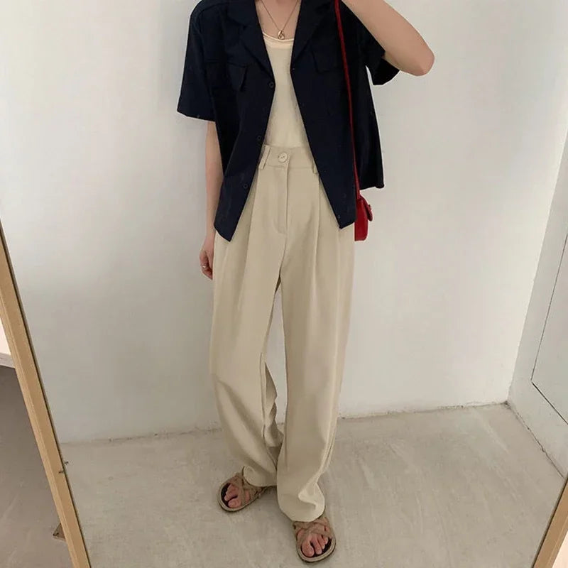 Women’s High-Waist Office Pants – HELIAR Elegant Black Straight-Leg Trousers