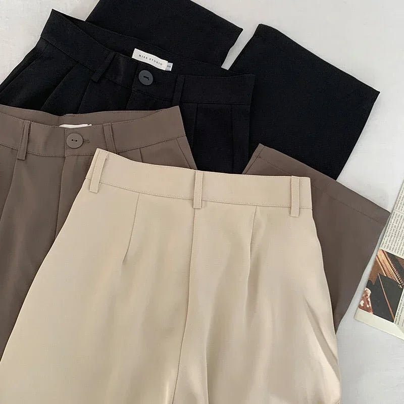 Women’s High-Waist Office Pants – HELIAR Elegant Black Straight-Leg Trousers