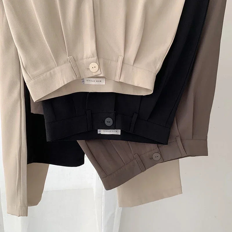 Women’s High-Waist Office Pants – HELIAR Elegant Black Straight-Leg Trousers