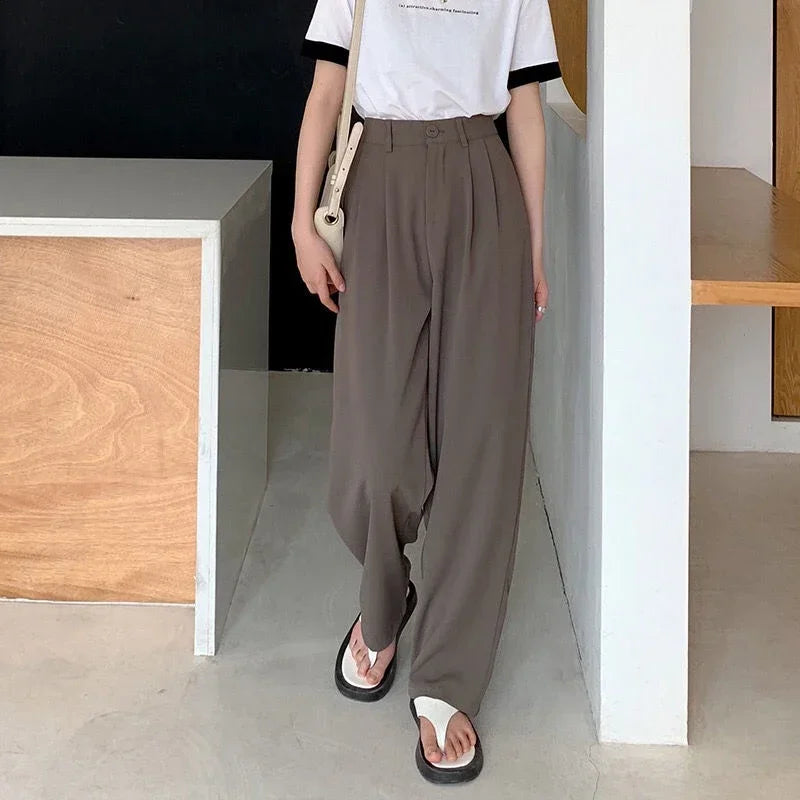 Women’s High-Waist Office Pants – HELIAR Elegant Black Straight-Leg Trousers