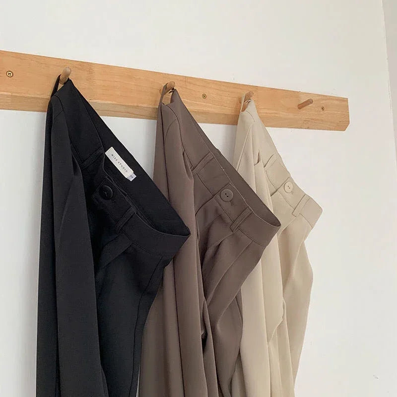 Women’s High-Waist Office Pants – HELIAR Elegant Black Straight-Leg Trousers