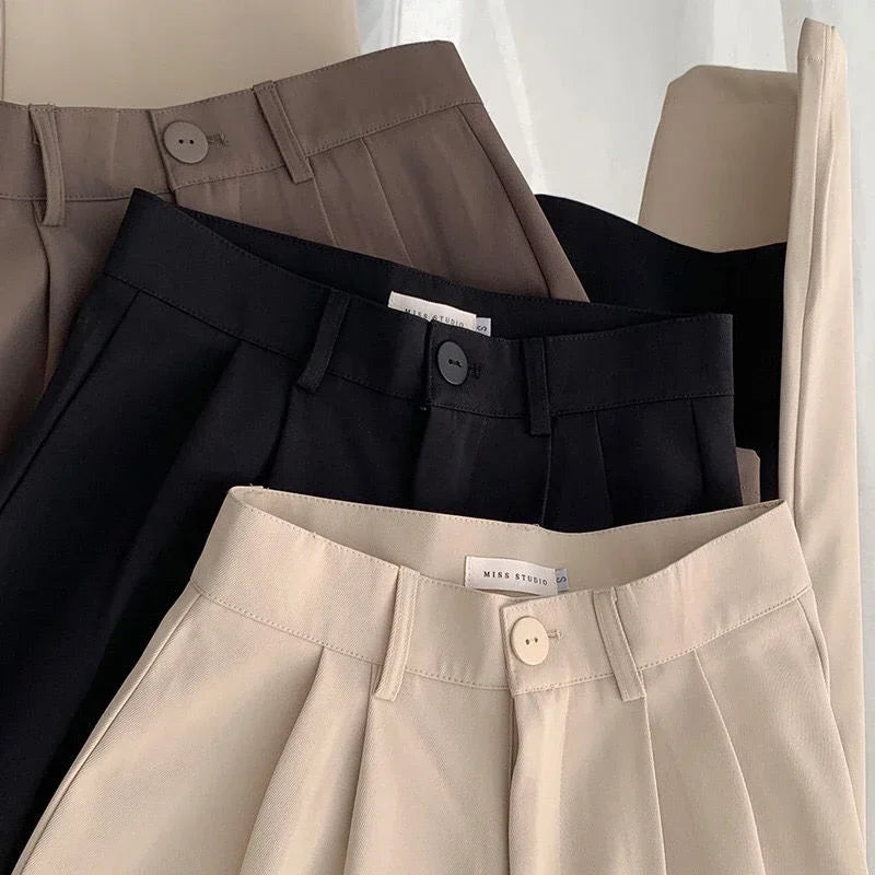 Women’s High-Waist Office Pants – HELIAR Elegant Black Straight-Leg Trousers