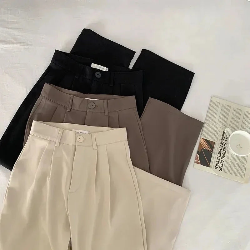 Women’s High-Waist Office Pants – HELIAR Elegant Black Straight-Leg Trousers