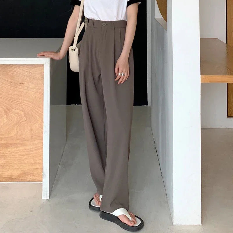 Women’s High-Waist Office Pants – HELIAR Elegant Black Straight-Leg Trousers