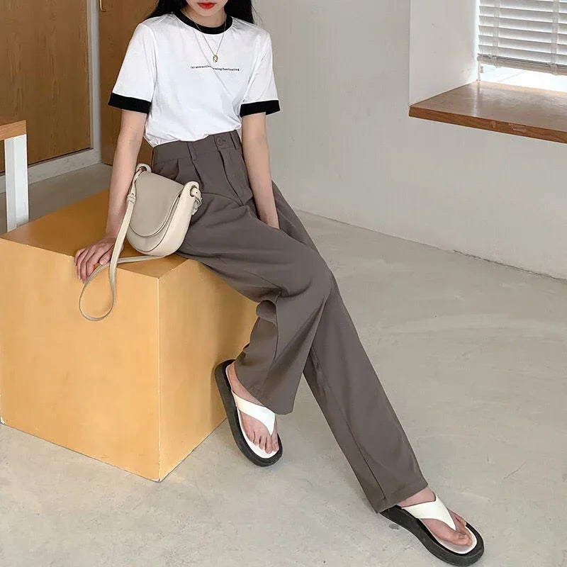 Women’s High-Waist Office Pants – HELIAR Elegant Black Straight-Leg Trousers