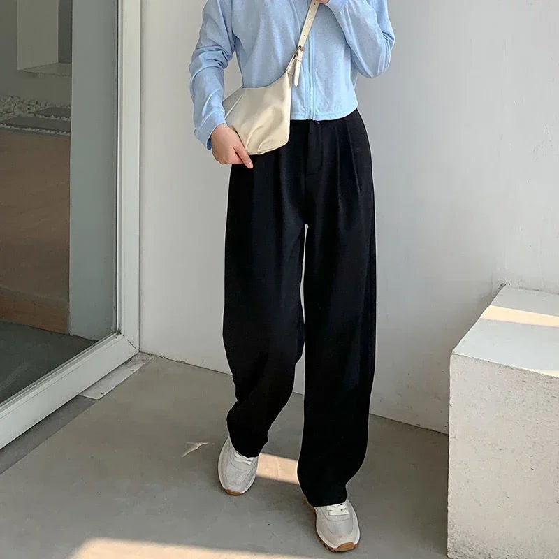 Women’s High-Waist Office Pants – HELIAR Elegant Black Straight-Leg Trousers