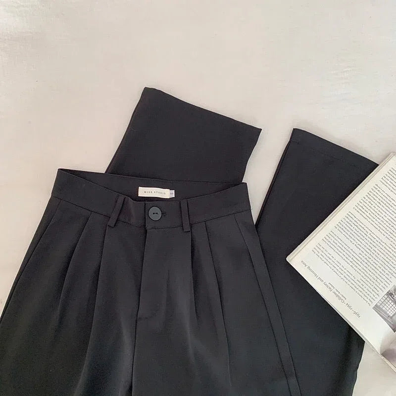 Women’s High-Waist Office Pants – HELIAR Elegant Black Straight-Leg Trousers